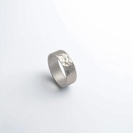 Wide Band Hammered Ring