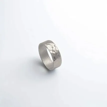 Wide Band Hammered Ring