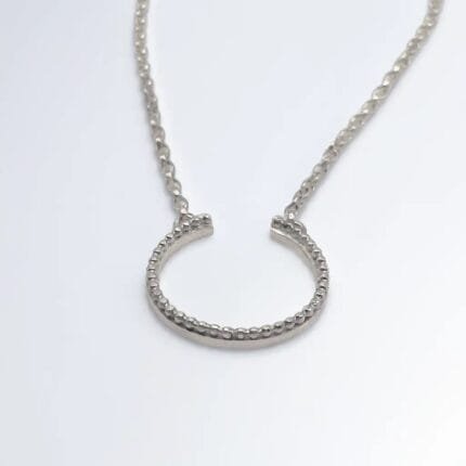 Semi Hoop Milgrain Necklace