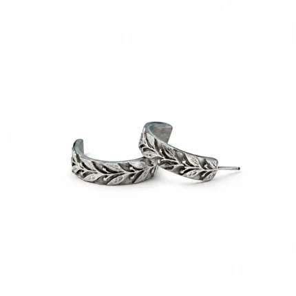 Leaf And Berry Semi Hoop Earrings 1