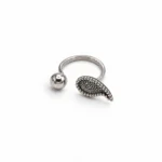 Milgrain Paisley and Orb Open Ring 2