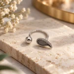 Milgrain Paisley and Orb Open Ring - Image 2