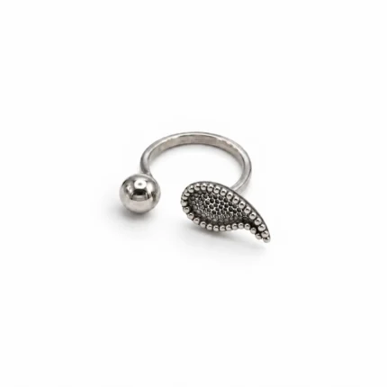Milgrain Paisley and Orb Open Ring 2