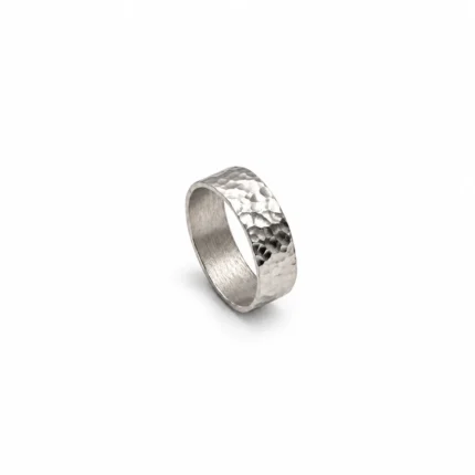 Wide Band Hammered Ring 2