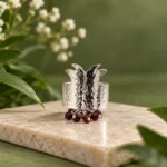Pomegranate Wide Band Ring With Red Garnet Stones - Image 2