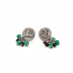 Berry and Leaf Disc Stud Earrings 1