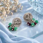 Berry and Leaf Disc Stud Earrings - Image 3