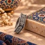 Square Shaped Persian Motif Ring - Image 4
