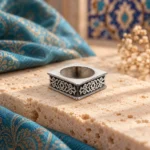 Square Shaped Persian Motif Ring - Image 2