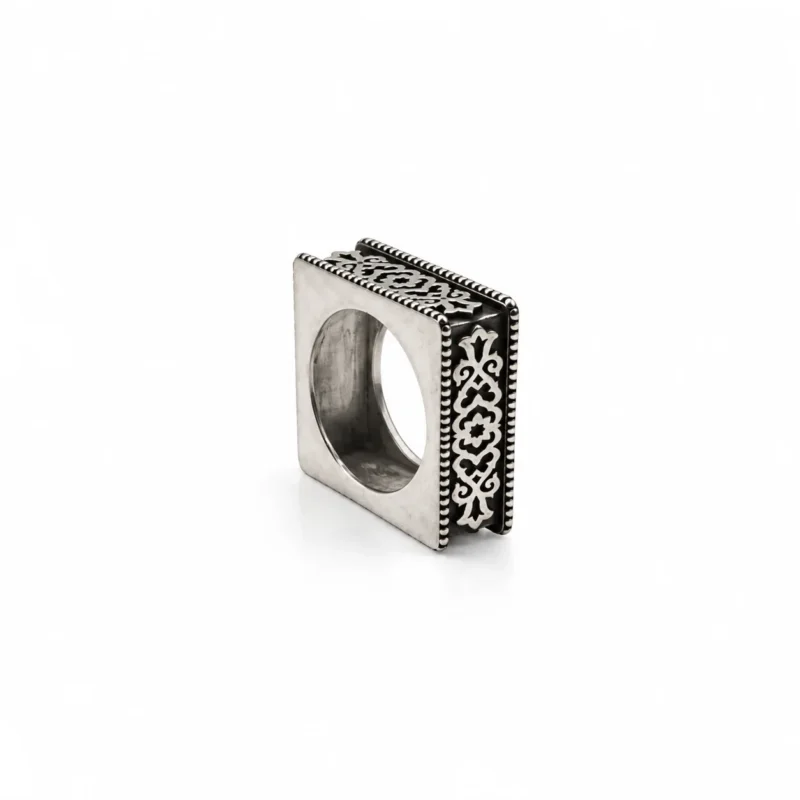 Square Shaped Persian Motif Ring 1