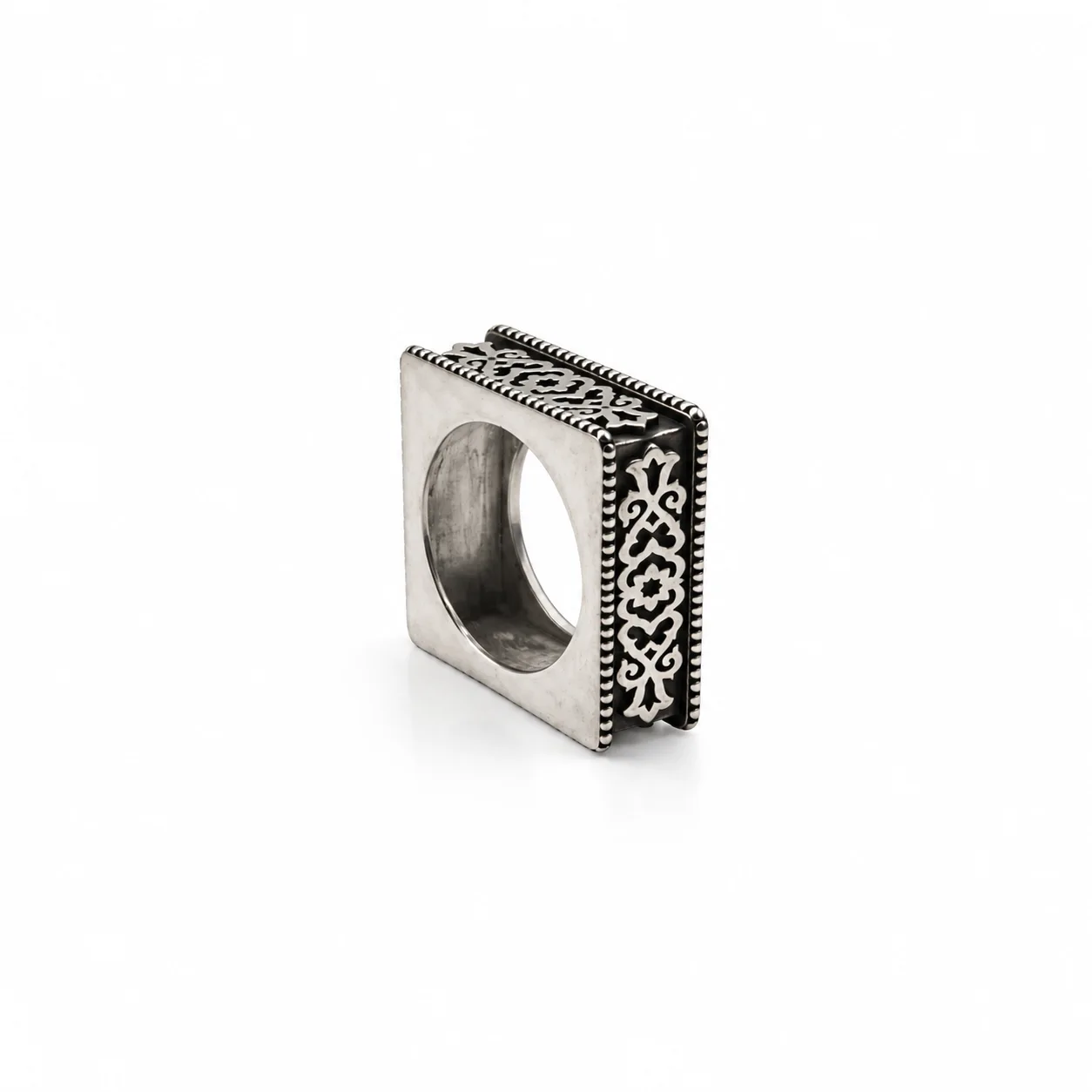 square ring Square Shaped Persian Motif Ring 1