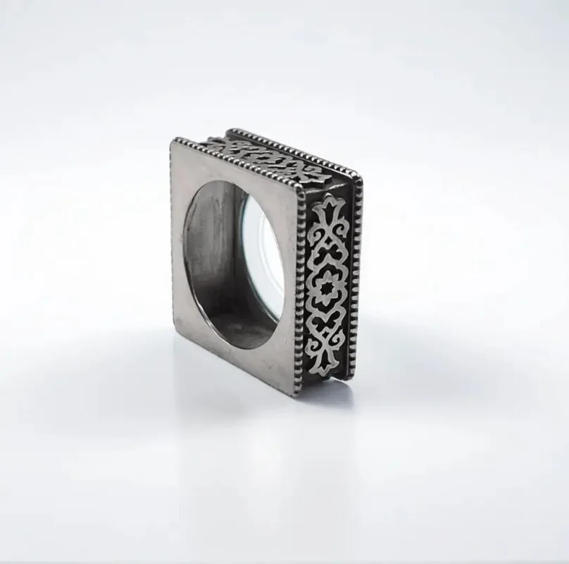 Square Shaped Persian Motif Ring