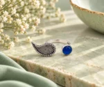 Milgrain Paisely and Round Blue Agate Ring - Image 4