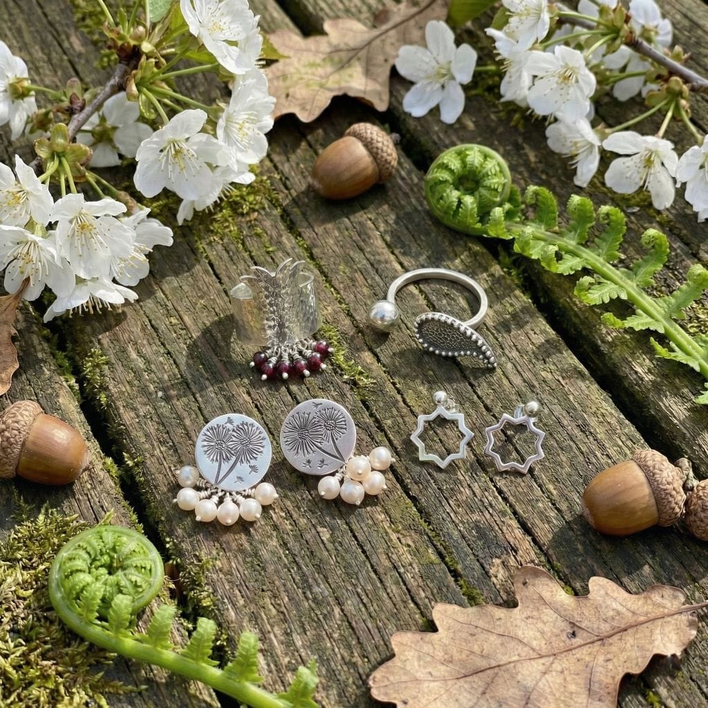 Nature-inspired silver jewellery