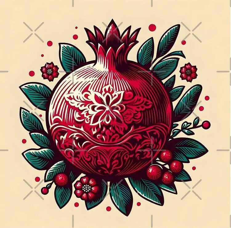 Pomegerante motif as one of Yalda night symbols