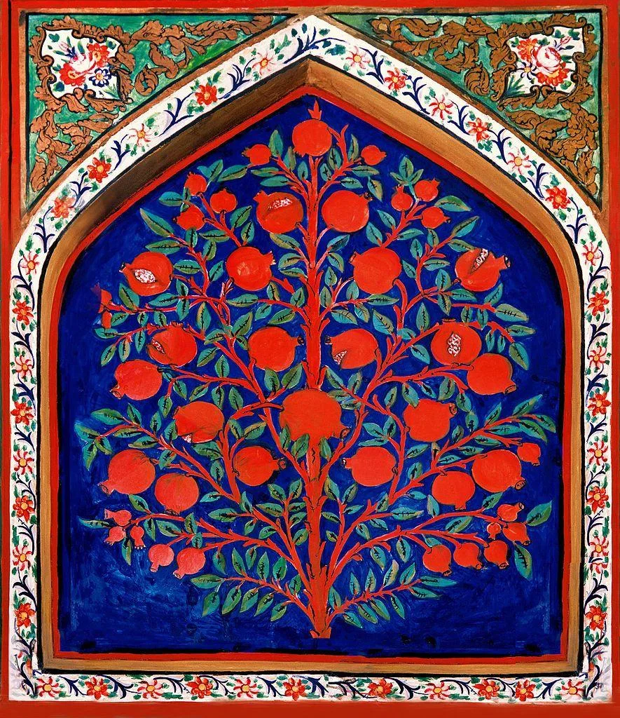 Pomegranate motif inspired by Persian art and culture