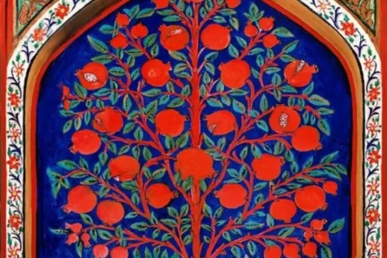 Pomegranate motif inspired by Persian art and culture 1